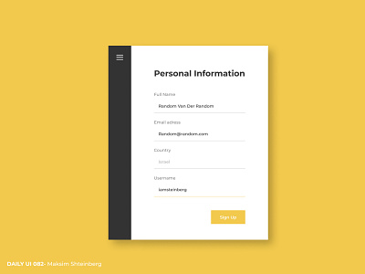 Daily UI Challenge 082 - Form