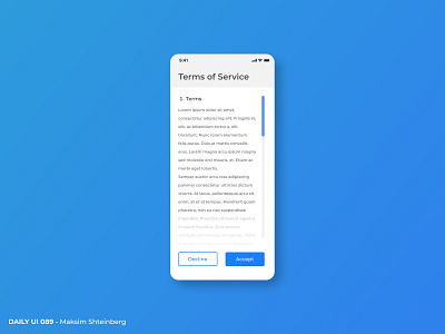 Daily UI Challenge 089 - Terms of Service app dailyui design iphone mobile rules terms of service ui uidesign
