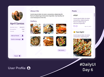 User Profile #dailyUI account profile dailyui dailyuichallenge design profile account ui user profile ux