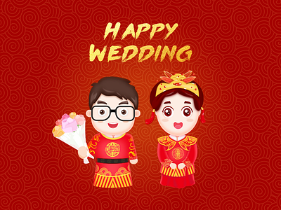 Happy Wedding illustration ui