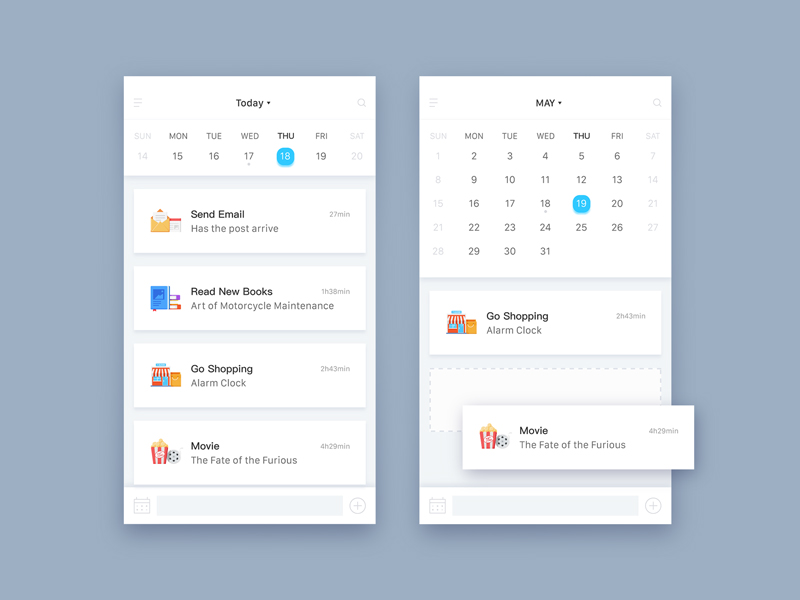 Calendar by Clarence_W on Dribbble