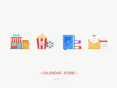 Calendar Icons book email icons movies shop ui