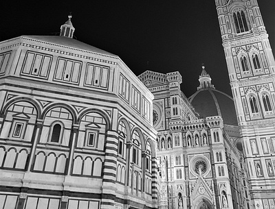 Florence Cathedral architecture black white cathedral church constrast dark florence italy night photo photography shot