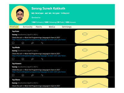 Daily UI 06 - User Profile   April 4  12 12 03 PM