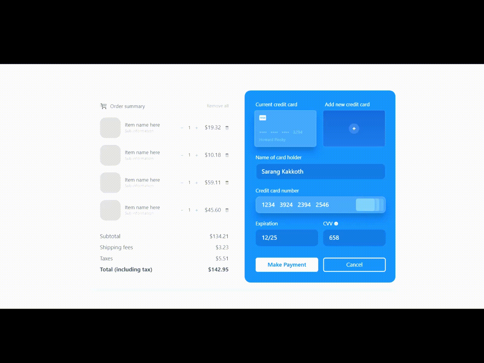 Add Credit Card adobe xd credit card ui ux