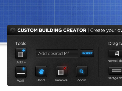 Custom Building creator blueprint build buttons interface tools