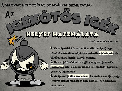 Hungarian grammar digitalart funny illustation rubberhose