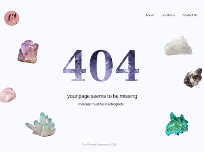 404 Page | The Wicked Gemstones 404 404 page design figma landing page ui ux webpage