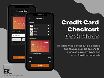 Daily UI 002 | Credit Card Checkout in Dark Mode design figma ui ux