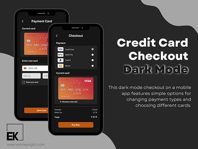 Daily UI 002 | Credit Card Checkout in Dark Mode