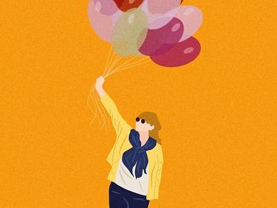 Balloon girl adobe illustrator design flat girl illustration minimal portrait illustration vector vector illustration vectors