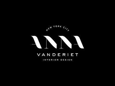 Anna Vanderiet Interior Design Brand black and white brand interior design logo modern type typography