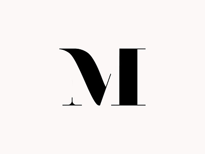 Mel Volkman Monogram Logo black and white bold brand icon logo minimal modern monogram