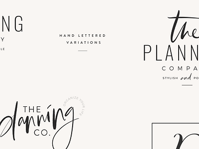 Brush Lettering for The Planning Co. black brand brush icon illustration lettering logo mel volkman modern monogram type typography