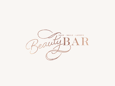 Beauty Bar Beauty Brand beauty brand black brand icon illustration lettering logo modern monogram rose gold script typography