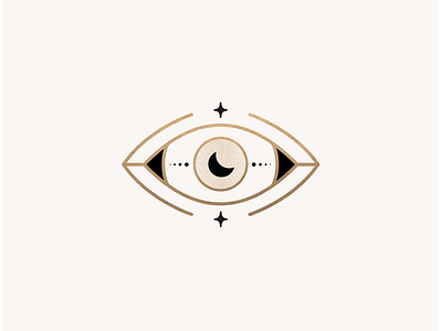 Mel Volkman Mind's Eye Illustration crescent moon dreamy esoteric gold illustration line art magic magical minds eye moon stars