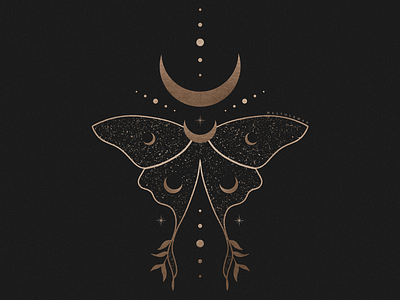 Cosmic Luna Moth Illustration By Mel Volkman