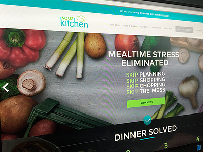 Souskitchen site cooking delivery design food green healthy meal menu responsive shopping site web