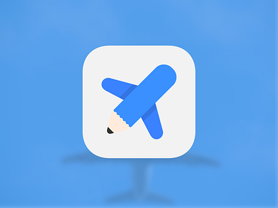 The study abroad app icon concept airplane flat icon