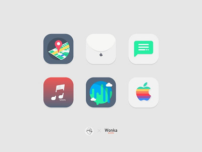 iOS flat icon theme