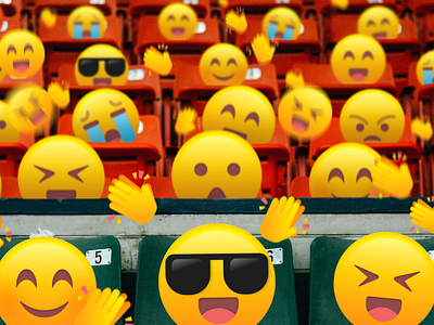 Cheering in the stadium angry emoji emotion emotions face faces happy icon icons interaction meh sad