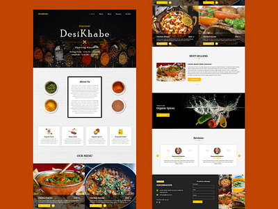 Desi Khabe - A Desi Restaurant Website Design desi food design food and drink graphics spices ui ui ux design website design