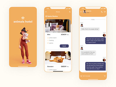 The hotel's mobile app for animals app design mobile ui ux