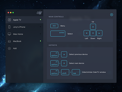 CiderTV: Apple TV remote app for OS X app apple tv cidertv keyboard osx pairing remote tv