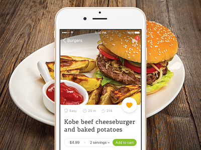 Chefmarket Recipe Screen app burger dish ios iphone recipe