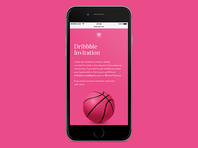 Dribbble Invitation dribbble invitation invite