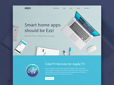 Ezzi.com website apple tv apps homepage landing macbook page portfolio site website