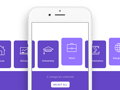 Categories selection app check ios iphone learning test vocabulary