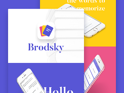 Brodsky app on Behance app behance book icon ios keynote landing learning portfolio vocabulary