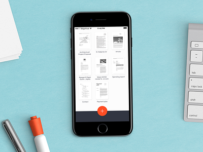 Doxus: main screen app document file ios iphone iphone 7 scan scanner