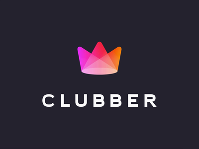 Clubber Logo Construction club crown geometic icon lights logo nightclub spotligth