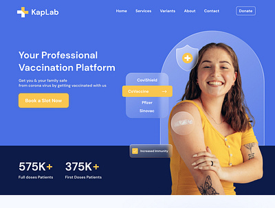 KapLab - Vaccination Platform Landing Page covid19 landingpage uidesign vaccination vaccinationplatformdesign