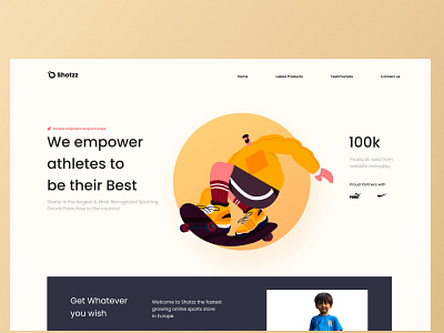 Sports Gear Website Design animation branding covid19 design illustration landingpage landingpagedesign logo motion graphics ui we