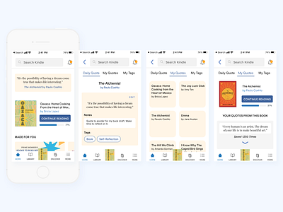 Kindle Quotes Feature app design iphone iphone se iphonese kindle reading reading app ui ux