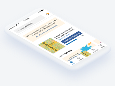 Kindle Redesign Home Page design iphone iphone se iphonese iphonex kindle mobile app mobile ui mobile uiux reading reading app redesign ui