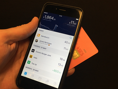 Monzo Home Screen bank fintech hot coral ios monzo