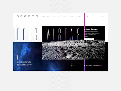 SPACED Launchpad (Homepage) challenge condensed futuristic gradient sans space spaced typography website www