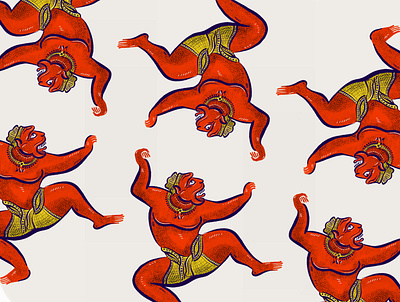Hanuman - Monkey Warrior angkor illustration