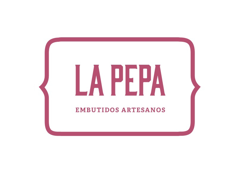 La Pepa Negative adelle serif bourbon type carnicería butcher pink logotype logo brand