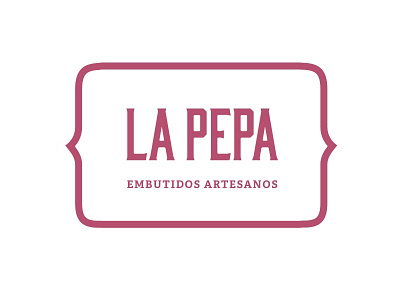 La Pepa Negative adelle serif bourbon brand butcher carnicería logo logotype pink type