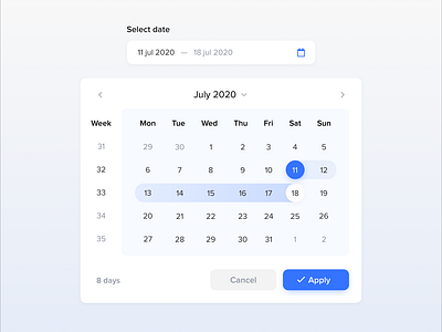 Date picker user interface design