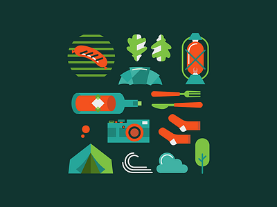 Pattern for a campsite branding camping campsite flatdesign illustrating illustration patterndesign retrodesign