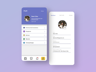 Profile UI Design || Public Transportation App || Bistapps