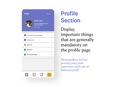 Profile Section Fresh UI || Public Transport App || Bistapps