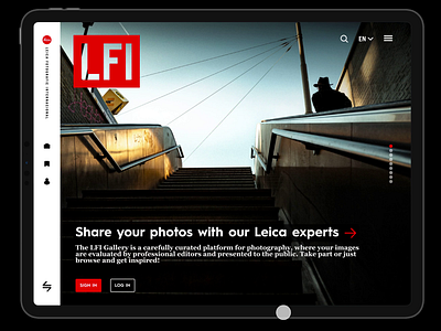 Leica LFI Magazine | Navegation animation branding dailyui dailyuichallenge day001 design leica minimal photography ui website
