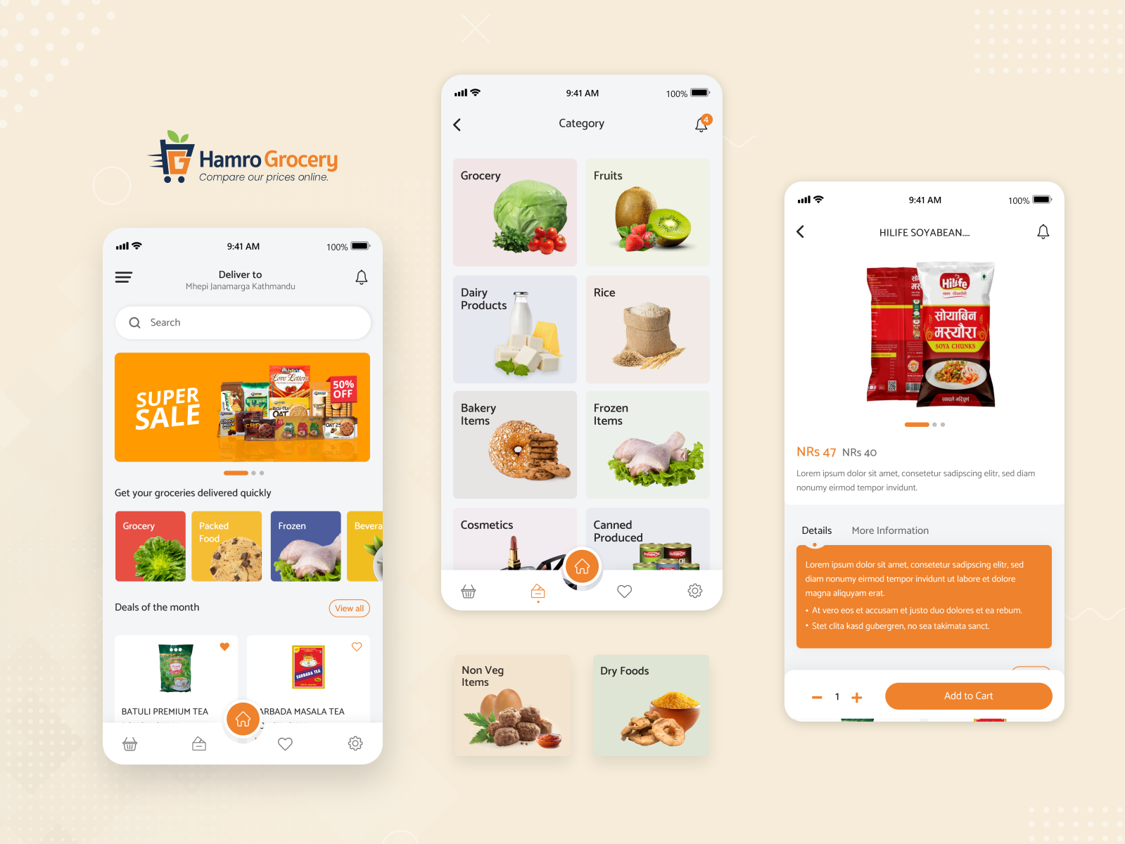 Grocery - mobile app by Saruna Shrestha on Dribbble
